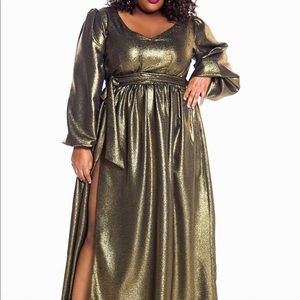Jibri Metallic gold dress